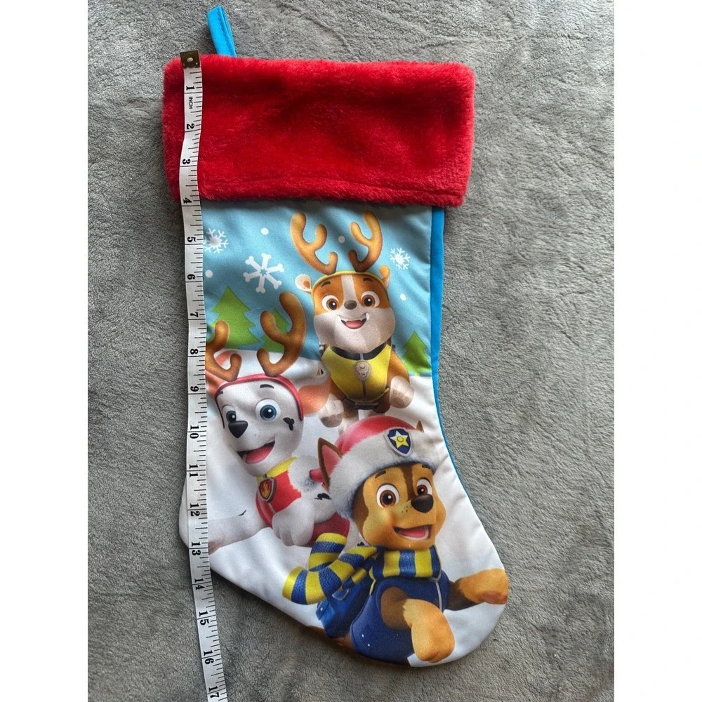 Paw Patrol Christmas Stocking Red Plush Cuff Holiday Gift Bag Decor‎